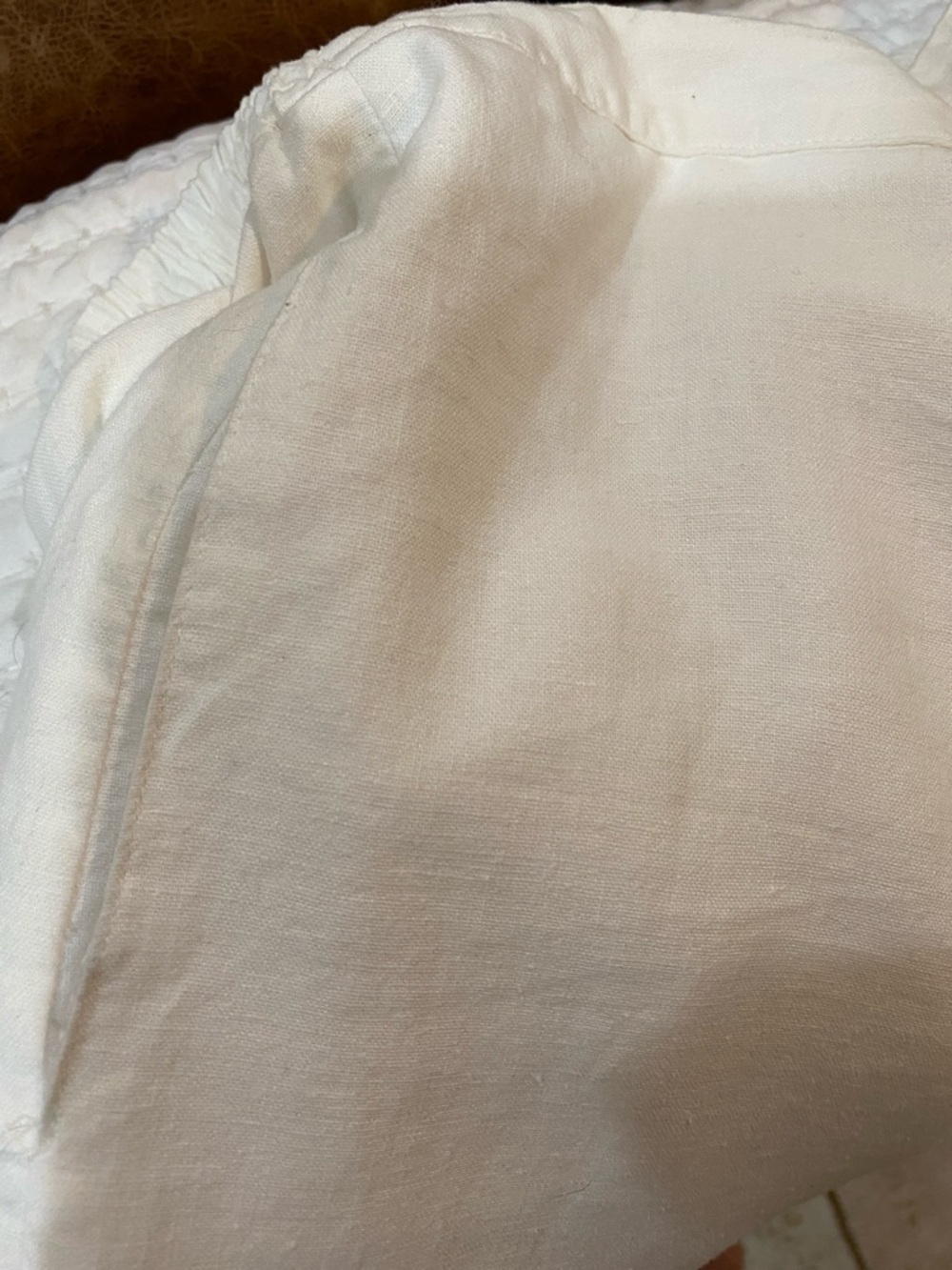 Coldwater Creek White Wide-Leg Linen Blend Pants - Picture 4 of 5